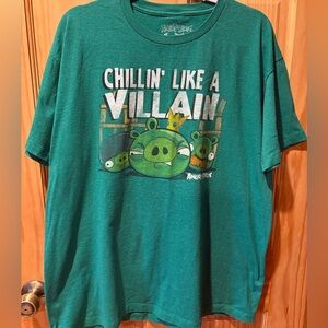 Angry Birds Green Graphic T-Shirt “Chillin Like A Villain” size XL